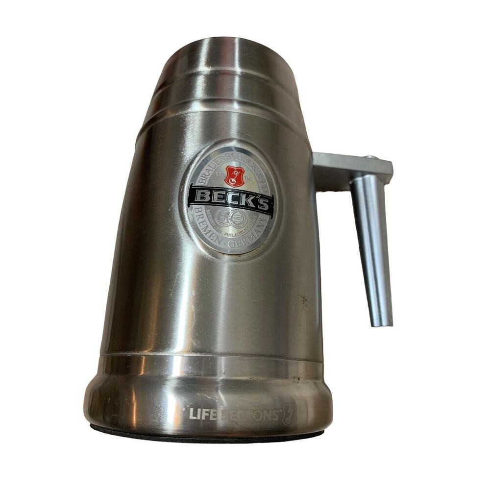 BRAUEREI BECK & CO Bremen Germany Stainless Stein Mug Becks Double Wall Beer